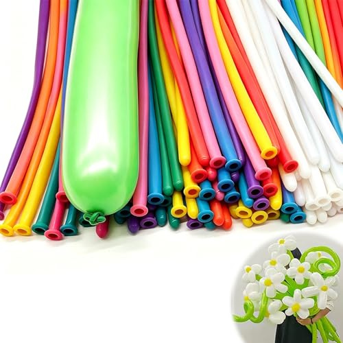 Hounyou 200 Pcs Modelling Long Balloons for Animal. Mixed Long 260q Balloons Making Kit for Birthday Party, Halloween & Easter