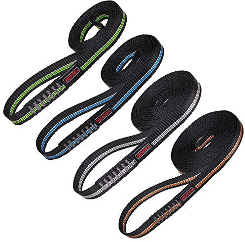 ALPIDEX Élingues d'escalade en polyamide Ensemble de 4 pièces dans les longueurs 60, 80, 100 et 120 cm Sangle