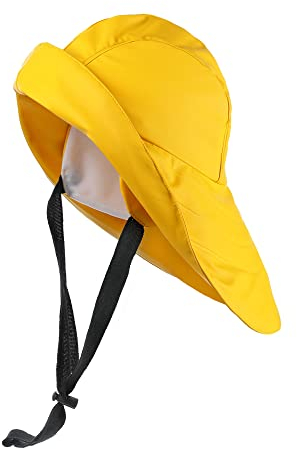 tomBrook Südwester Regenhut Unisex - wasserdichte Regenmütze mit verstellbaren Kinnriemen und Innenfutter in Gelb Größe L