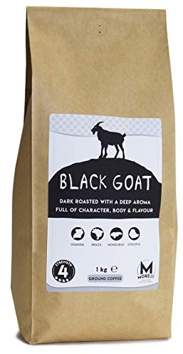 Moreish Black Goat - Dark Roast Ground Coffee (Filter/Cafetiere Grind) - 1kg