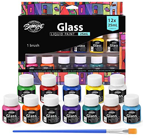 Buntglasfarbe, Lackbasis für überlegene Glaskunstfarbe, permanente Fensterfarbe, Galerieglasmalerei-Buntglasmalerei-Set, ungiftige Bastel-Porzellanfarbe