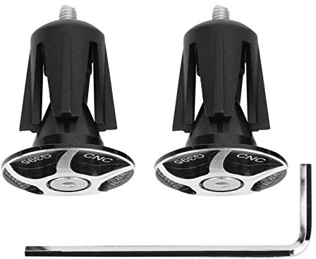 Demeras 2PCS Handlebar Plug Bike Handlebar End Caps CNC Handlebar Plug Folding Bicycle Handle Grip Bar Ends Cycling Sports Accessory(Black)
