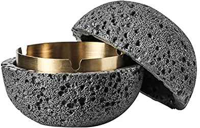 Pattumiera da tavolo, cestino per la spazzatura da tavolo, in acciaio inox, per esterni, balcone, inodore, adatta anche come bella decorazione da tavolo, S, grigio