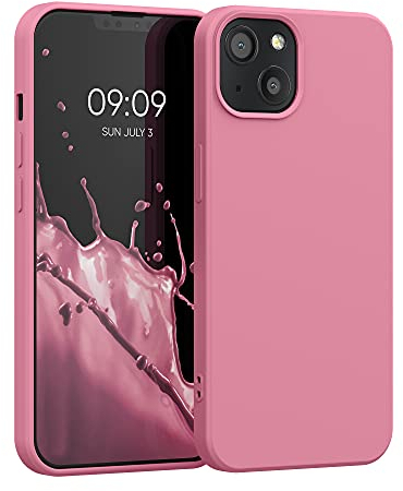 kwmobile Carcasa Compatible con Apple iPhone 13 Funda de Silicona - Flexible con Interior de Microfibra - Suave Protector antigolpes - Caramelo Dulce