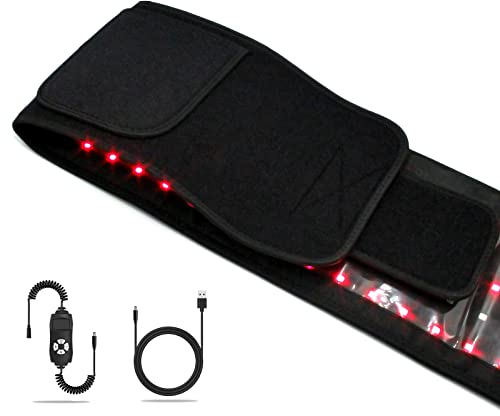cabpay Red Light Belt - 660nm & 850nm Infrared Light for Legs, Back, Waist, Shoulders, Neck - Portable, Lightweight Wrap Device with Timer Settings for Women, Men(Black)