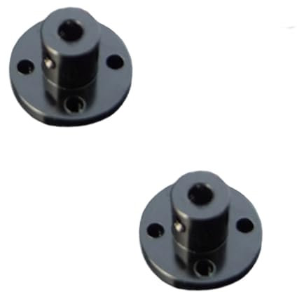 Lot de 2 raccords d'arbre à bride, 4 mm en alliage d'aluminium rigide avec vis et clé pour modèle RC à monter soi-même, noir