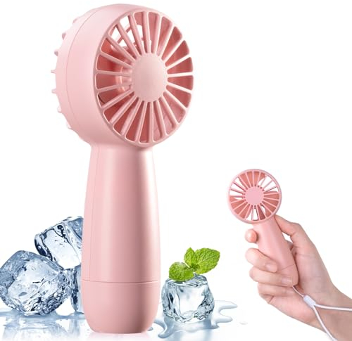 BOSONER Handventilator Tragbarer Mini Ventilator: 2600mAh Hand Ventilator Klein USB Portable Fan mit 3 Geschwindigkeitsstufen - Handventilator Akku Aufladbar für Sommer Reisen Büro Zuhause