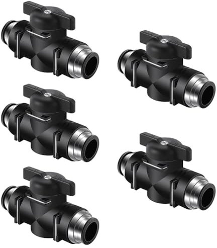 TOEECY 5 Piezas Válvula Manual Neumática Conector Rápido Regulador Presión Aire Comprimido Sistema Neumático Control Flujo Buc8