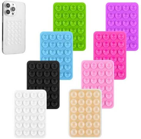 8 Pièces Ventouse Silicone Telephone, Coque Ventouse,Ventouse Adhésif Support De Téléphone À Ventouse Support De Téléphone Collant Silicone,Ventouses en Silicone pour Tous Les Modèles de Téléphones