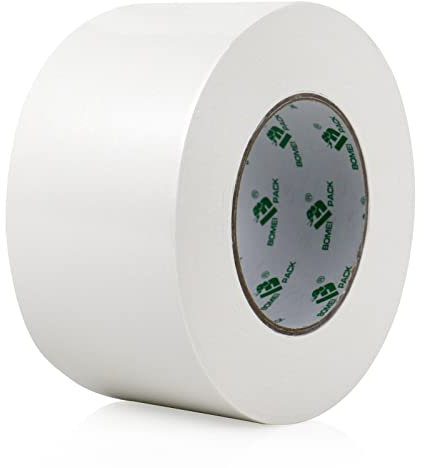 BOMEI Pack Ruban extra fort pour moquettes 72 mm x 25 m - Adhésif double face extra fort antidérapant pour moquettes et tapis