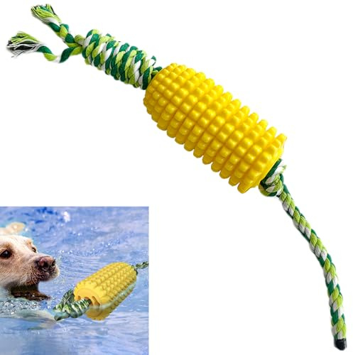 Smaoqingj Juguete Perro Juguetes Perros Indestructible - 1 Pieza Amarillo Forma de Maíz Interactivos Masticar, para Cachorros Medianos y Grandes, Caucho Cornucopia Interactivo Mordedor Perroes