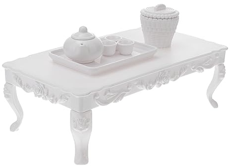 SOPOTUTU 1 Ensemble De Table À Thé Miniature Jouets pour Maison De Poupée Mini Table À Thé Modèle De Service À Thé Miniature Accessoires pour Maison De Poupée Vaisselle À Café