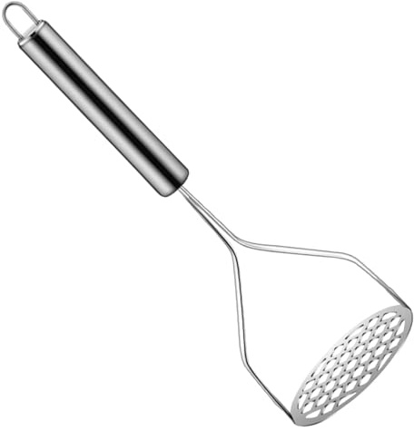 Potatismosare i rostfritt stål, potatisstamper med långt handtag, manuell mat masher, för potatismos, frukt