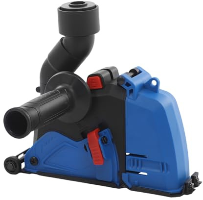 Capot d'aspiration pour meuleuse d'angle 125/150 mm, capot d'aspiration avec adaptateur 360° et réglage de la profondeur de coupe (jusqu'à 42 mm), universel pour ponceuse de 5 et 6 avec raccord