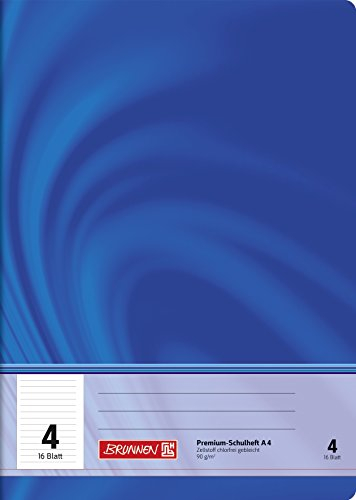 BRUNNEN Schulheft Premium Vivendi | A4, Lineatur 4, 16 Blatt, blau
