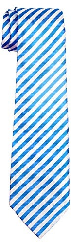 Retreez Corbata de microfibra a rayas para niño 8-10 años - Azul y blanco