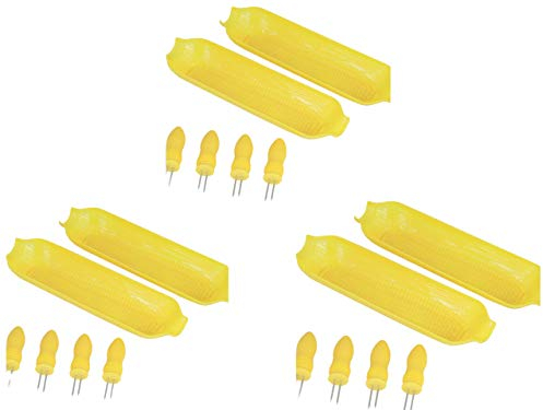 18-teiliges Maiskolbenhalter und Geschirr-Set – Set mit 6 Maiskolben und 12 Stück Jumbo-Softgriff Maiskolbenhalter / Spieße