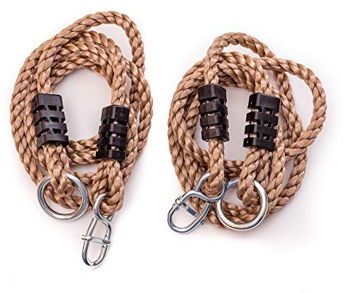 ROG garden-line SEILSET: 2X VERSTELLBARE VERLÄNGERUNGSSEILE FÜR SCHAUKEL 110-180 cm MIT AUFHÄNGUNG