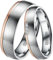 DOOSTI Paar Ringe Set für Damen Herren Partnerring Edelstahl Bicolor Silber Rosegold ohne/mit Zirkonia Ehering Trauring Freundschaftsring Hochzeit Ringe Frau Mann (Damenring, 66 (21.0))