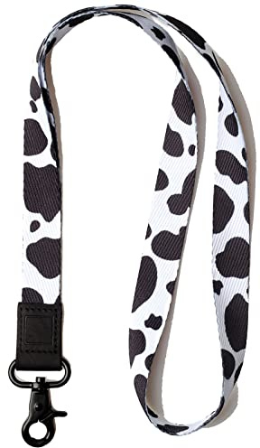 Porte-clés avec cordon de cou pour homme et femme avec cordon pour clé et porte-badge d'identité, vache, collier