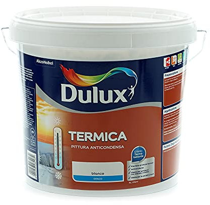 Dulux TERMICA Pittura all'acqua per Interni Termoisolante Anti Condensa Anti Umidità, 5 Litri, Bianco, 5L