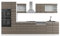 Vicco Küchenzeile R-Line, Edelgrau/Weiß, 350 cm mit Hochschrank, AP Marmor