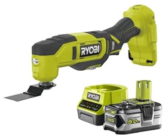 RYOBI Multitool 18 V OnePlus RMT18-0 - 1 batería de 5,0 Ah - 1 cargador rápido RC18120-150