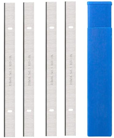 4 Piezas HSS Cuchilla de cepilladora 210mm, 210mm Cuchillas Cepilladoras Para Planeador Maquinaria De Carpintería, 210 x 16.5 x 1.5mm