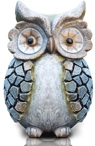 Kunkeinson Eulen für außen (S),Gartendeko für Draußen Wetterfest Geschenke,Feen Garten Balkon Dekoration,