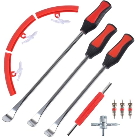 LACKINGONE Reifen Montiereisen Hebelwerkzeuge Metall Montierhebel Reifenmontage Kit für Fahrrad Motorrad (3 Montierhebel)