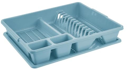 Tontarelli Scolapiatti da Lavello con Vassoio Grande Blu Delfin 47 x 38 x 8,5 cm