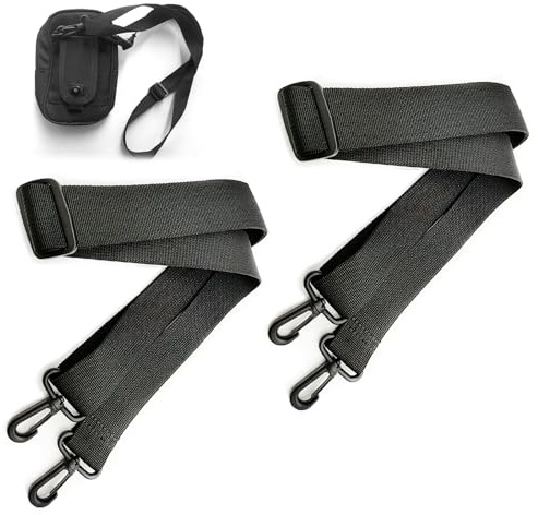 Correa de Hombro Ajustable Universal 2PCS, 75-130cm, Nylon, con Mosquetón + Gancho, para Bolsas de Deporte, Maletines, Cámaras - Negra, Cómoda y Resistente, para Hombres y Mujeres