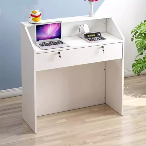 Receptionsdisk med Låsbar Låda, Kassadisk, Kassadiskbord, Multifunktionellt Kassaregister, För Skönhetssalonger, Närbutiker, Klädbutiker