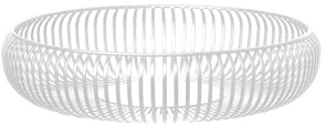 Blomus -LITO- Bowl | Obstschale aus hochwertigem Stahl | Dekoschale mit Streben in Weiß | Größe L | 8H Ø 36 cm