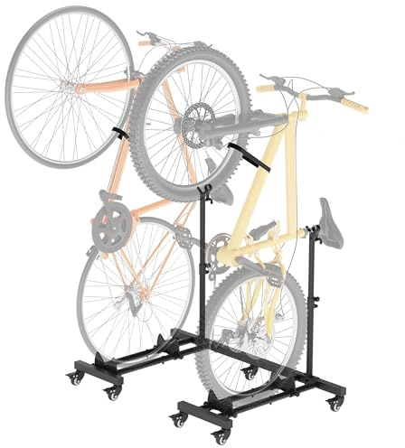 Sttoraboks Vertical Bike Stands (2 Pack)，Standing Bike Rack for Garage Floor，Upright Bicycle Floor Stand Indoor Bike Holder with Adjustable Height for Garage & Apartment - for Wheels Sizes up to 29”