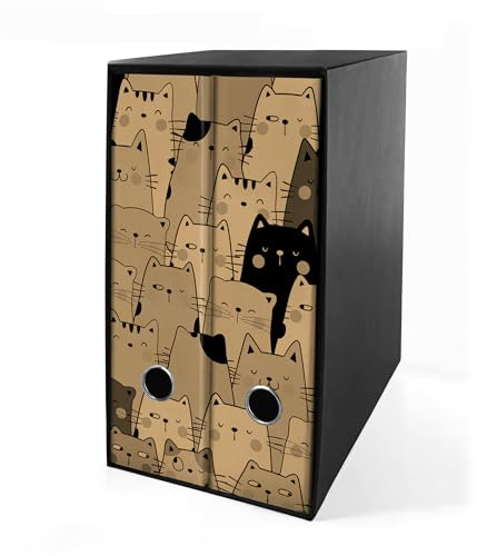Set da 2 raccoglitori ad anelli dorso 8 cm Avana con box - modello completo di divisori - shareprinting Faldoni (Gattoni (H31 a 4 anelli))