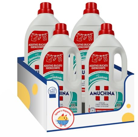 Additivo bucato igienizzante con ammorbidente – 1 Litro kit con Spugna Brandizzata SPESA & RISPARMIO Inclusa – Variazioni 4/8/12 Pezzi (4)