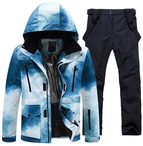 Oymyakon Men Ski Suit Waterproof Snow Suits Snowboard Jacket and Pants Set Winter Outdoor Windproof Warm Two Piece Snowsuits GreenBlack 2XL