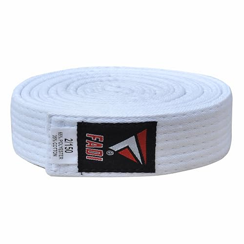 Fadi Sports Martial Arts Karate Belt – Durable Cotton-Polyester Blend, Multi-Stitched Belt for Karate, Taekwondo, Judo & Martial Arts Training and Grading for Adults & Kids