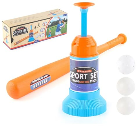 Baseballset – 22,8 sportiga barnbasebollträ | automatisk bollkastare startare – robust skumdesign för nybörjare. Detta lätta ABS-set förbättrar motoriken under sport.