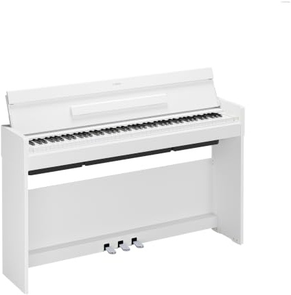 YAMAHA YDP-S36 Digitalpiano – 88 Viktade GHS-Tangenter, CFX Concert Grand-Ljud, Slim Design, Bluetooth, 3 Pedaler, Perfekt för Hemmet & Nybörjare – Vit