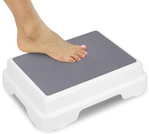 Vive Bath Shower Step Stool (4.5) - Slip Resistant, Stackable, Indoor/Outdoor - Safety Stepping Stool Bathroom Aid for Adults, Handicap, Elderly, Seniors, Bathtub, High Beds, Kitchens - Nonslip