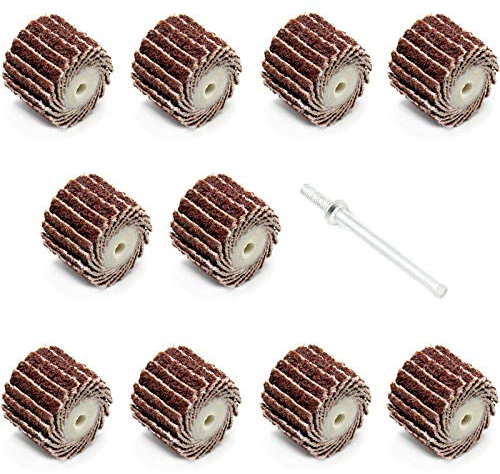 10 nastri abrasivi, dischi lamellari da 15 mm, grana 180, per accessori Dremel Proxxon, utensili multifunzione