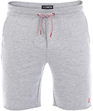 riverso RIVMax - Pantaloncini corti da uomo, in cotone, colore nero, rosso, blu, grigio, rosa, verde, S, M, L, XL, 2XL, 3XL, 4XL, 5XL, Grigio chiaro mélange (23100), M