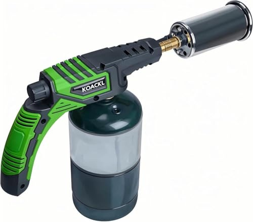 KOACKL Powerful Propane Torch, Propane Torch Head, Kitchen Cooking Culinary Torch Lighter, Charcoal Lighter, Sous Vide Searing Steak, BBQ, Grill, Campfire Charcoal Starter(Tank Not Included)