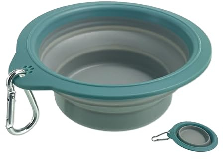 Ancol Collapsible Dog Travel Bowl - Portable Lightweight Pet Cat Outdoor Camping Feeding Tin - Medium 18 x 15cm