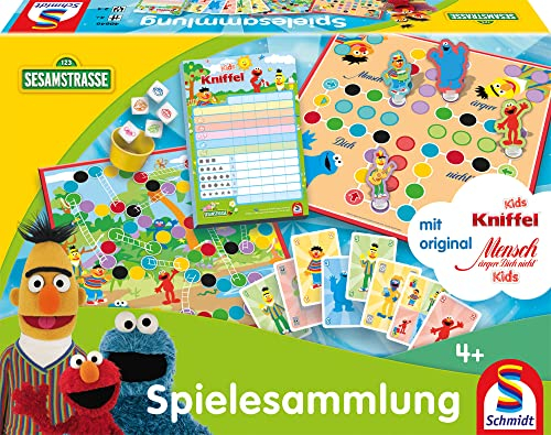Schmidt Spiele 40646 Kinderspielesammlung im Sesamstraße Design [Exklusiv bei Amazon]