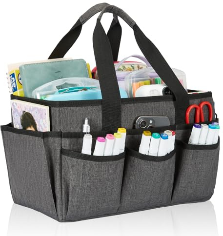 JOSIVIKY Bolsa organizadora de almacenamiento para manualidades, organizador de arte, organizador de suministros de limpieza, organizador de coche para suministros de herramientas, bolsa de transporte