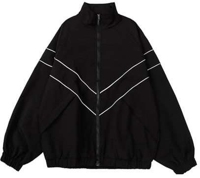Giacca da College Y2K da Uomo Giacca Bomber Colletto rialzato Giacche Sportive Giacca Casual alla Moda Giacca da Baseball Vintage Hip Hop Streetwear Giacche estive Cappotto da Fidanzato