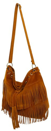 CONGARTENO Braune Quastentasche Damen Sling Bag Bucket Bag Crossbody Tote Handtasche Für Damen